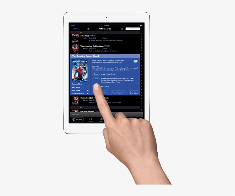 Hand On Ipad - Film, transparent png download