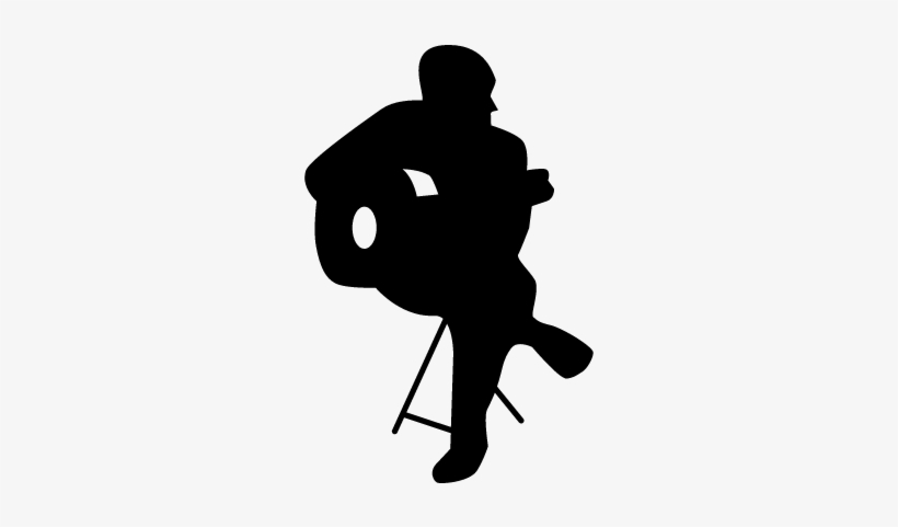 Flamenco Guitar Player Sitting Silhouette Vector - Silhouette People Sitting Png, transparent png download