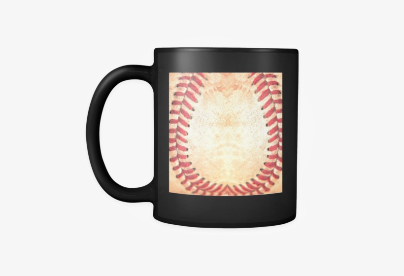 Baseball Stitches - Black Mug - Muggalicious - Vintage Baseball-rote Stich-nahes Hohes Foto Visitenkarte, transparent png download