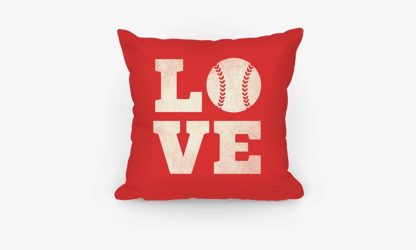 Love Baseball Pillow Pillow - Baseball Pillow, transparent png download