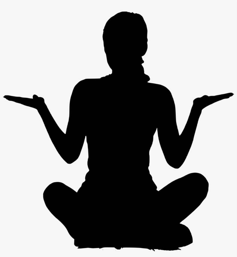 Silhouette, Yoga, Young, Woman, Vibrant, Sport, Sitting - Meditation Clip Art, transparent png download