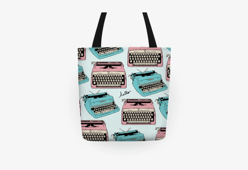 Typewriter Pattern Tote - Typewriter Pattern Tote Bag: Funny Tote Bag Pe, Old, transparent png download
