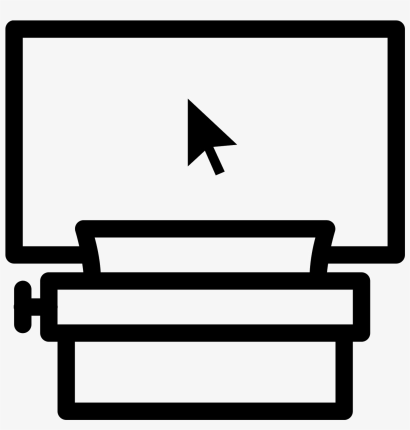 Typewriter With Screen Icon - Typewriter, transparent png download