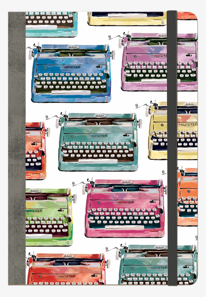 Typewriters Soft Cover Bungee Journal - Punch Studio Be A Character Typewriter Spiral Bound, transparent png download
