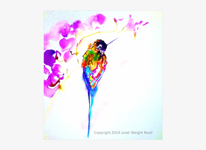 "violet Perch" Hummingbird Print By Janet Weight Reed - Iphone 6, transparent png download