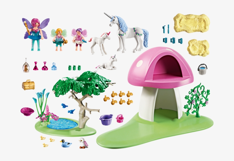 Fairies With Toadstool House - Playmobil 6055 Fairies With Toadstool House, transparent png download