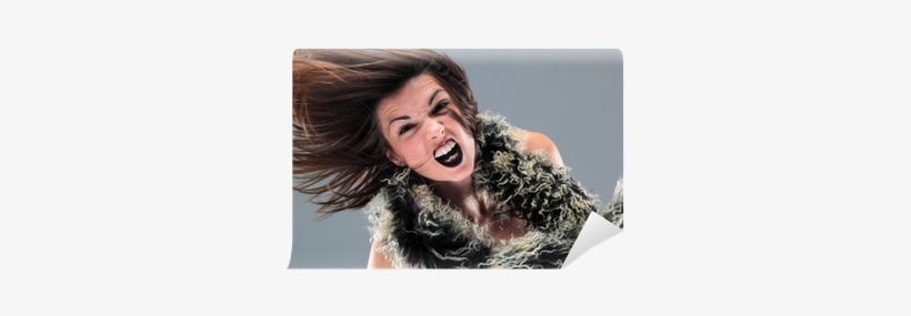 Beauty Young Woman Screaming Portrait Wall Mural • - Beauty, transparent png download
