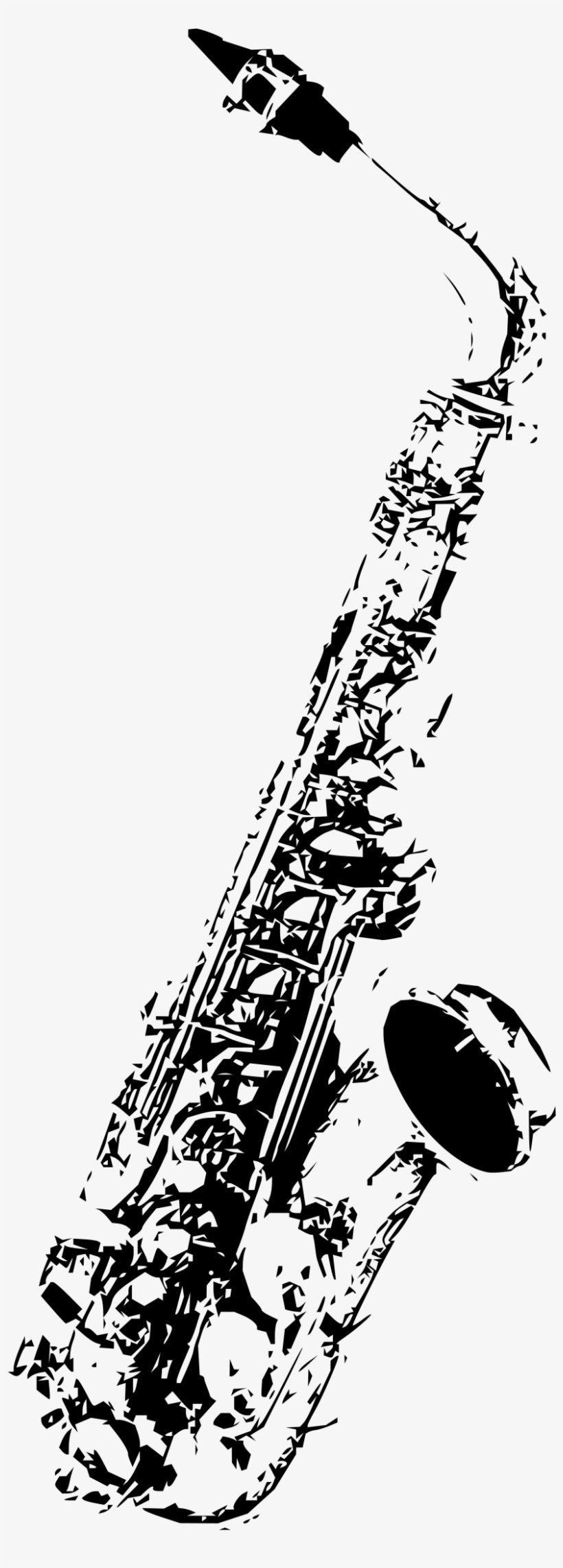 Big Image - Black And White Saxophone Png, transparent png download