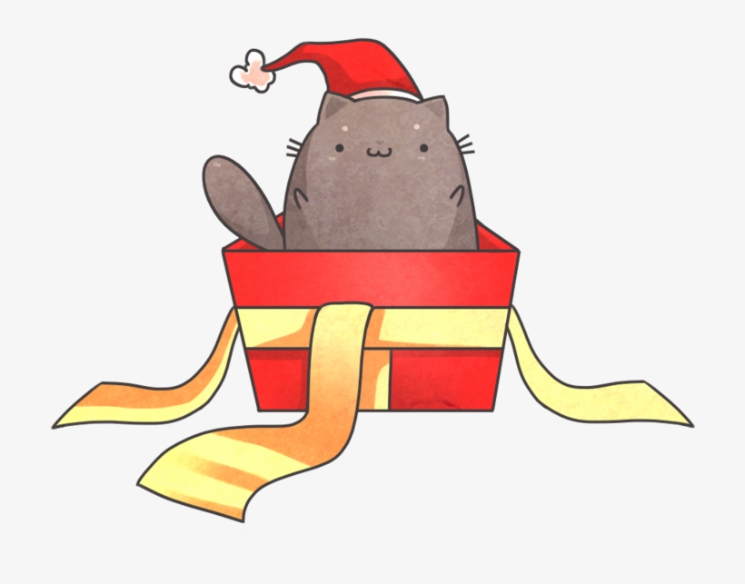 'xmas Cat Gift' By *willow-san Character Sketches, - Xmas Cat Transparent, transparent png download