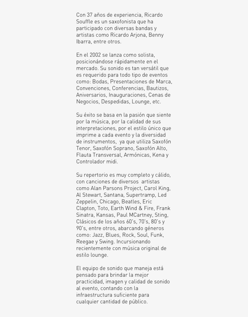Con 37 Años De Experiencia, Ricardo Souffle Es Un Saxofonista - Document, transparent png download