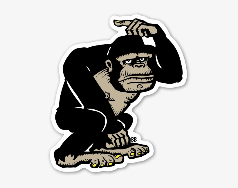 Bobby Black Gorilla Stickers Labels - Sticker, transparent png download