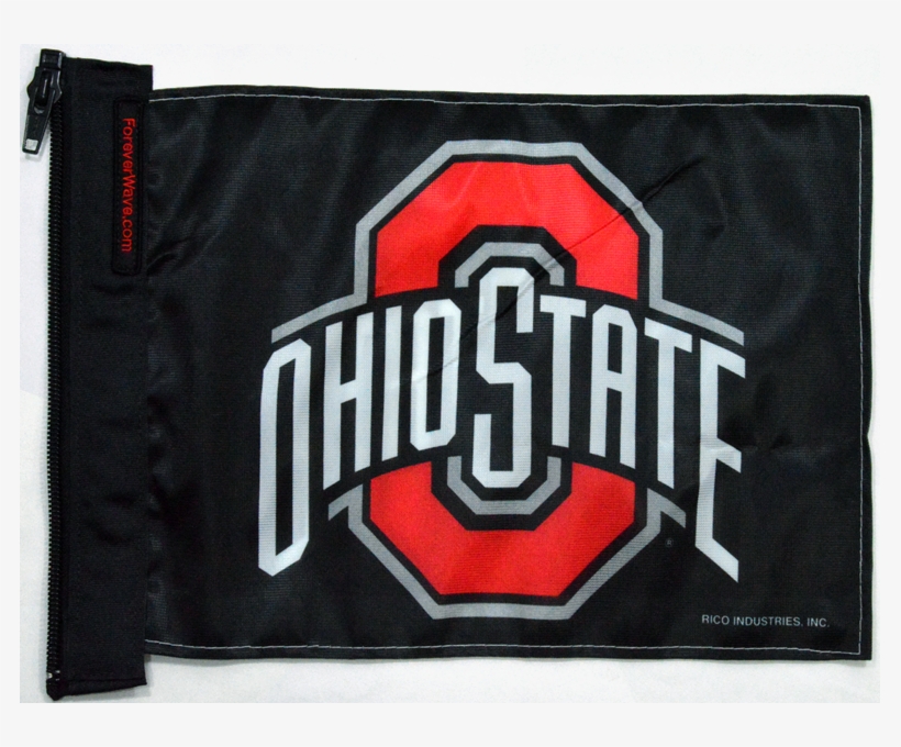 Ohio State Flag Black - Ncaa - Ohio State Buckeyes Car Flag, transparent png download