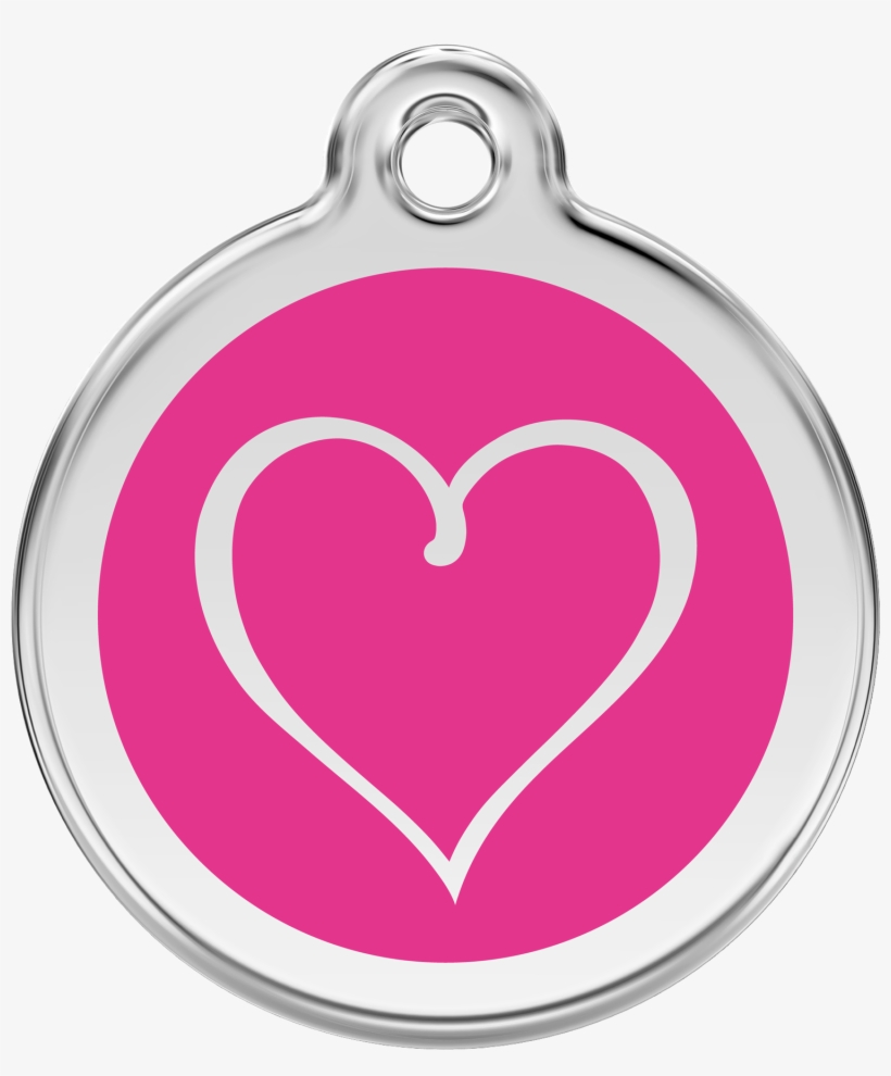 1thhpm, 9330725037298, Image - Red Dingo Tribal Heart Pet Id Tag - Hot Pink, transparent png download