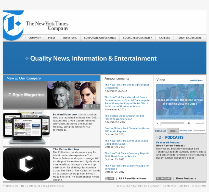 The New York Times Competitors, Revenue And Employees - Web Page, transparent png download