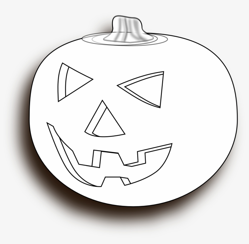Pumpkin Black White Art Art Halloween 1969px 512 - White, transparent png download
