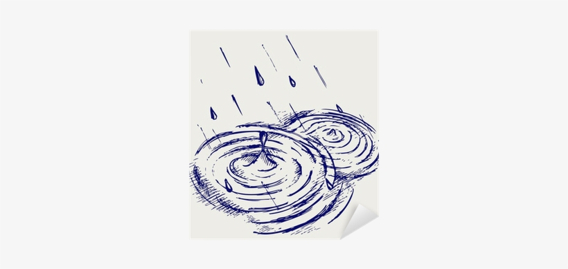 Rain Drops Rippling In Puddle - Rain Drop Doodles, transparent png download
