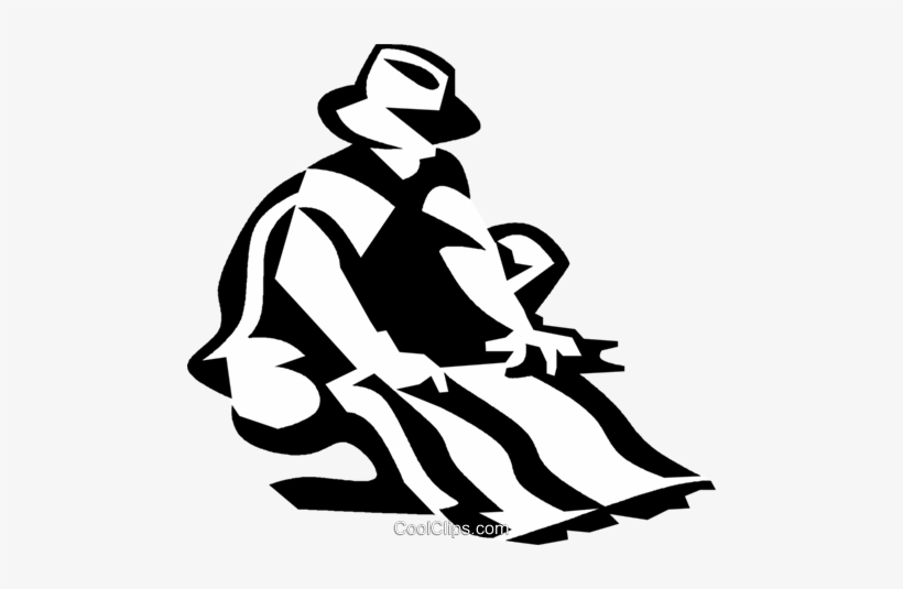 Man Making A Blanket Royalty Free Vector Clip Art Illustration - Illustration, transparent png download
