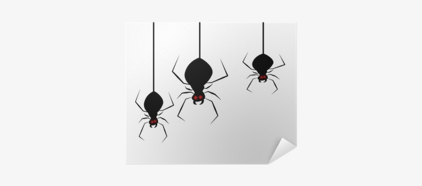 Three Scary Spiders With Red Eyes Hanging Poster • - Spider, transparent png download