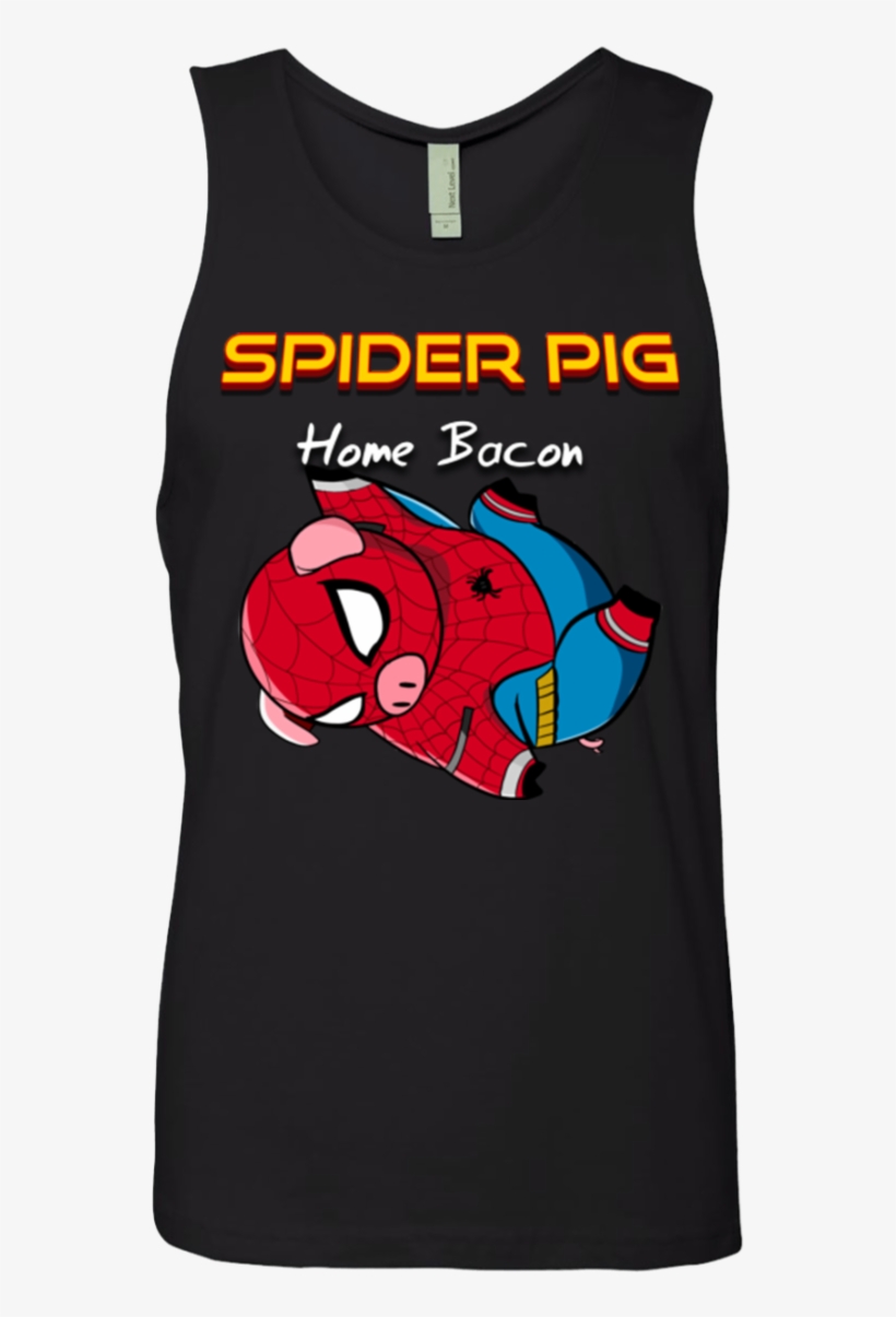 Spider Pig Hanging Men's Premium Tank Top - Shirt, transparent png download