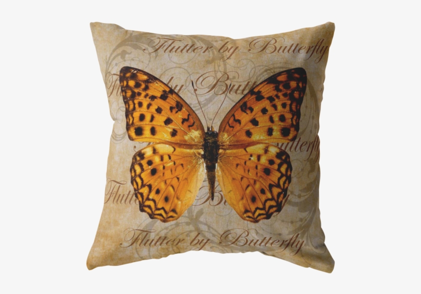 Orange Butterfly Nature Digital Collage Throw Pillow - Oliver Gal 'blue Butterfly' Canvas Art | Canvas Art, transparent png download