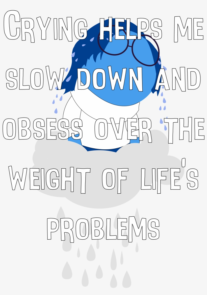 Minimalist Quote Poster Of Sadness On A Cloud - Top, transparent png download