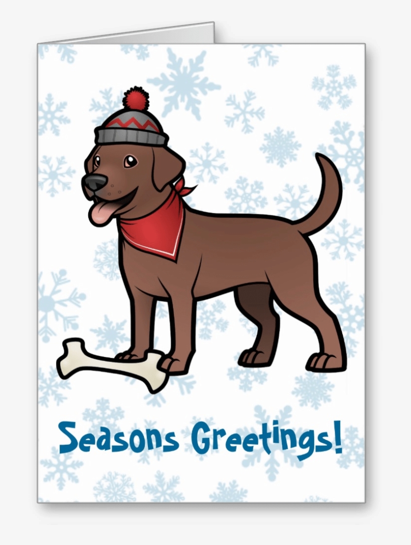 Customizable Chocolate Lab Christmas Greeting Card - Greeting Card, transparent png download