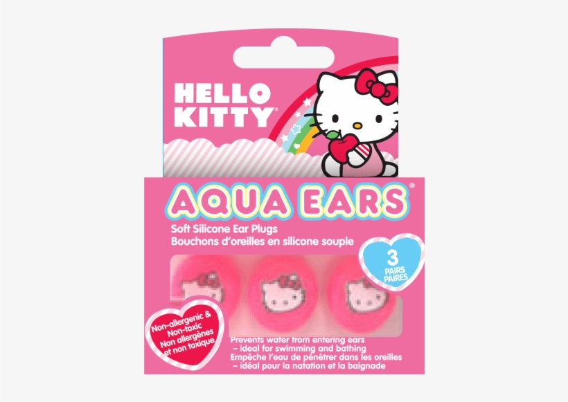 Hello Kitty - Aqua Ears Hello Kitty Soft Silicone Ear Plugs - 3 Pairs, transparent png download
