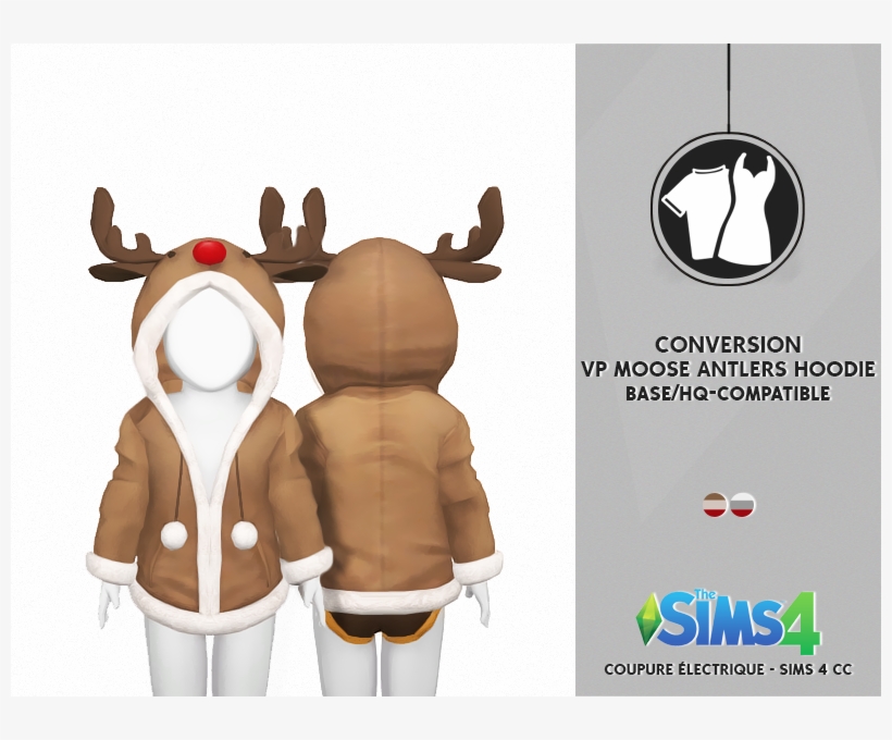 Venus Princess Moose Antlers Hoodie - Sims 4, transparent png download
