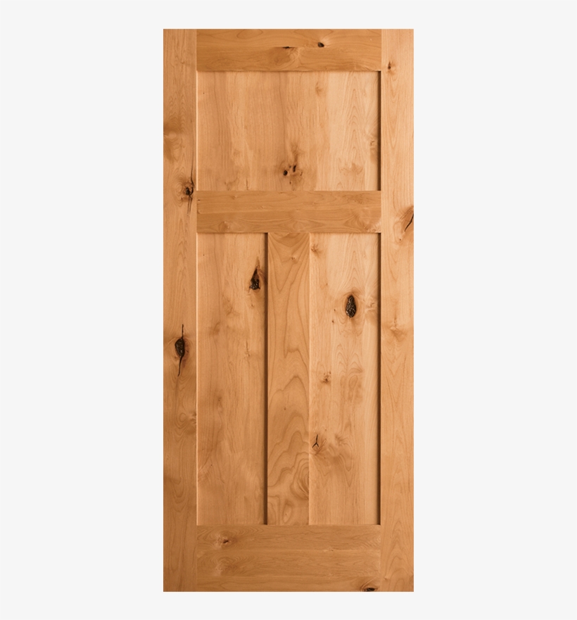 Krosswood Knotty Alder 3 Panel Craftsman Door - Craftsman 3 Panel Door, transparent png download