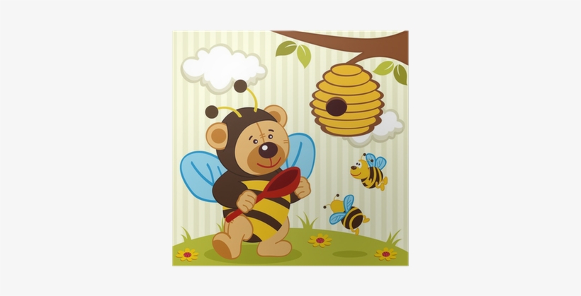 Teddy Bear Dressed As A Bee - Cartoon Teddy Bears Coloring Book, transparent png download