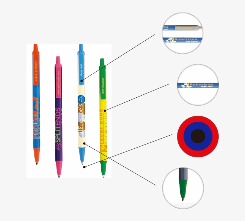 2 Printing Locations Great For Branding Black, Blue, - 300 Bic Clic Stic Pens Personalized Custom Logo Or, transparent png download