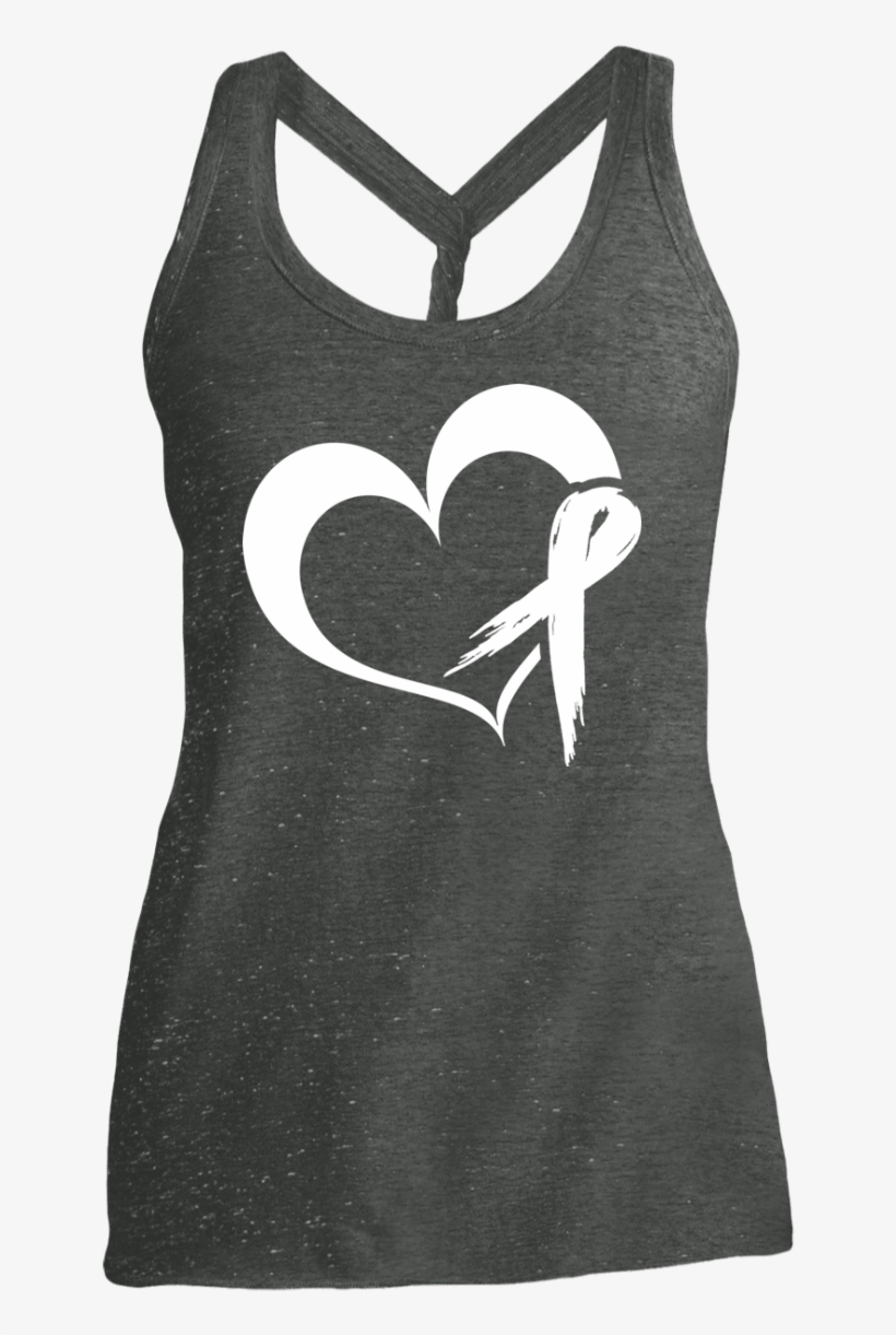 Heart Ribbon Twist Back Tank - Shirt, transparent png download