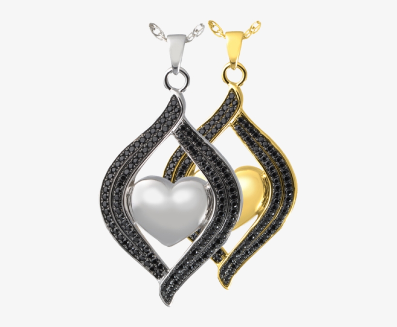 Teardrop Ribbon Heart Midnight Stones Pendant - Memorial Gallery 3320byg Cremation Jewelry Teardrop, transparent png download