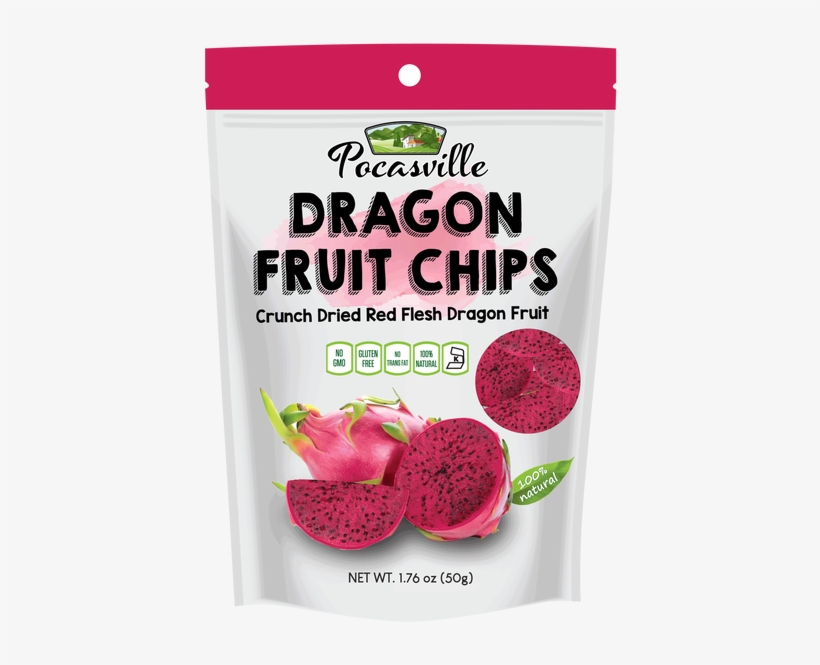 Dried Flesh Dragon Fruit - Pocas Dragon Fruit Chips, transparent png download