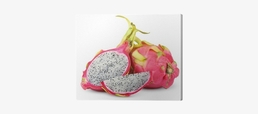 Dragon Fruit Or Pitaya With Cut On White With Clipping - Fruit Du Dragon Rose, transparent png download