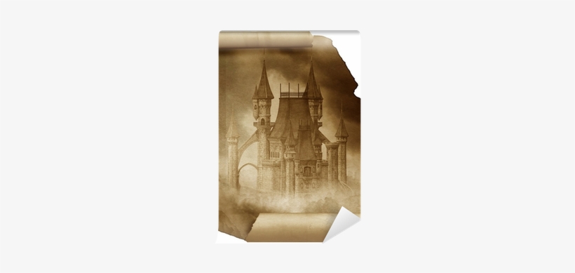 Dark Castle On A Old Paper Scroll Wall Mural • Pixers® - Dark Castle Throw Blanket, transparent png download