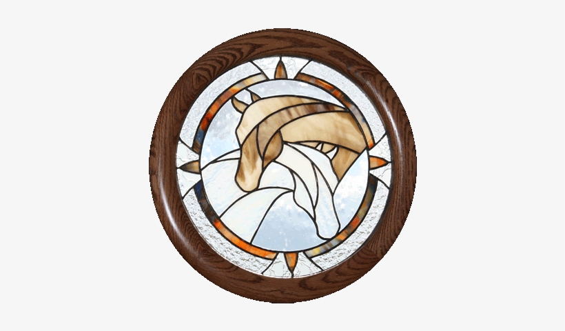 75 " Round Hanging Horse Panel With Wood Frame Click - Circular Wooden Frame Png, transparent png download