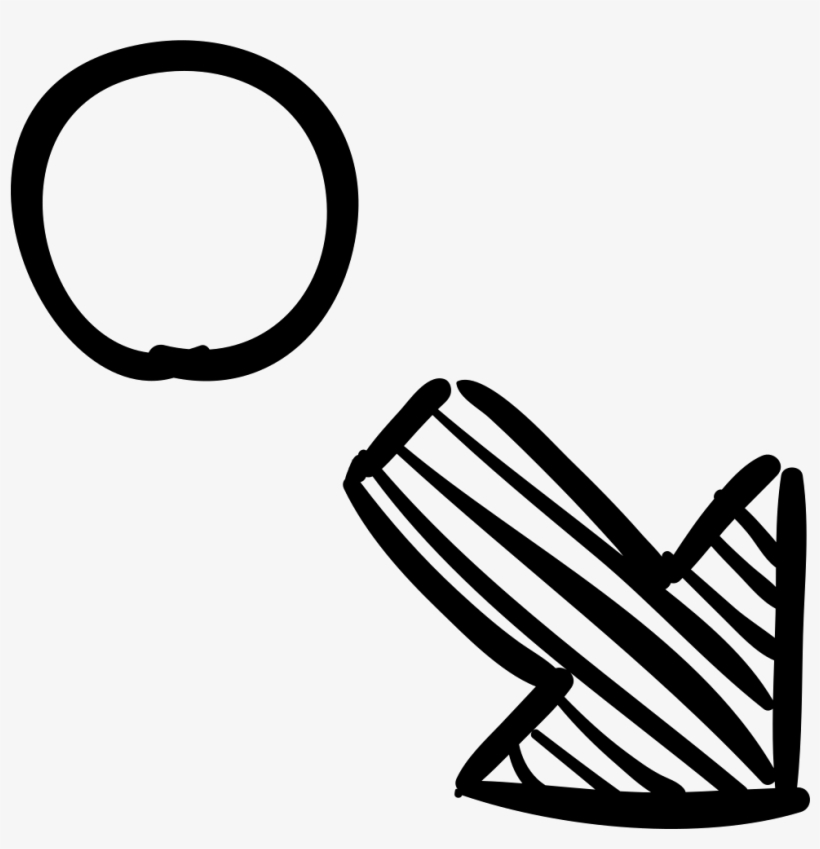 Circle And Right Down Arrow Sketch Comments - Icon, transparent png download