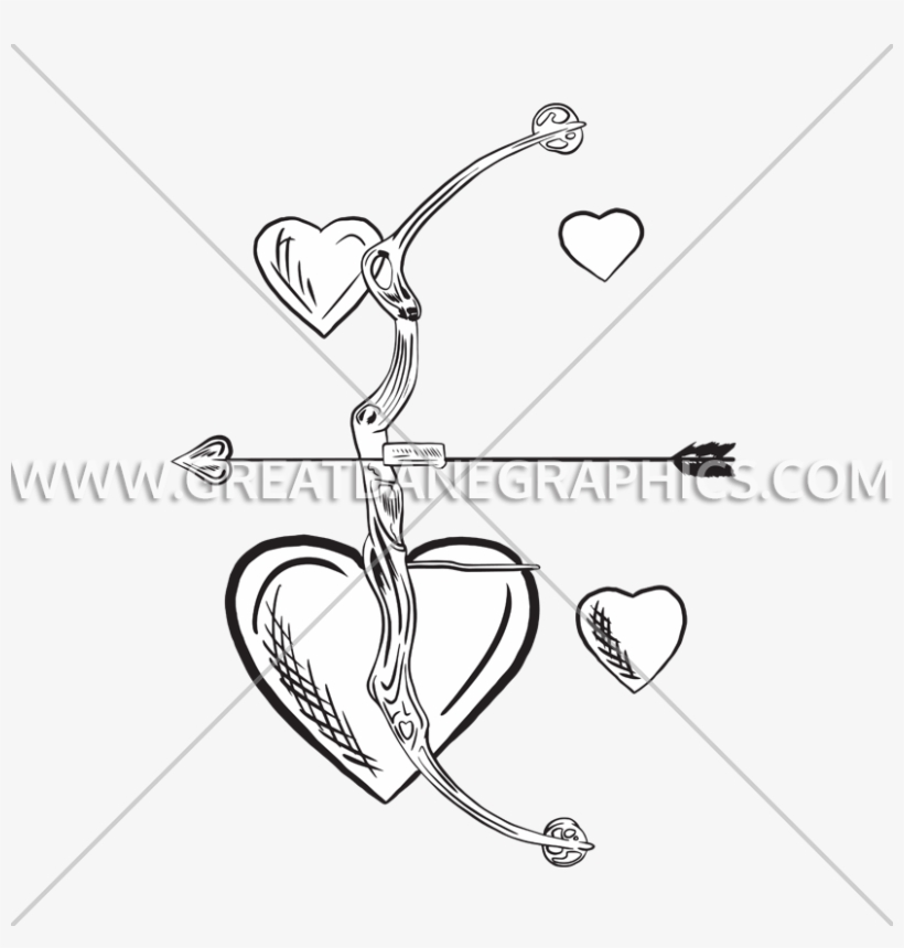 Valentine Bow & Arrow - Printed T-shirt, transparent png download