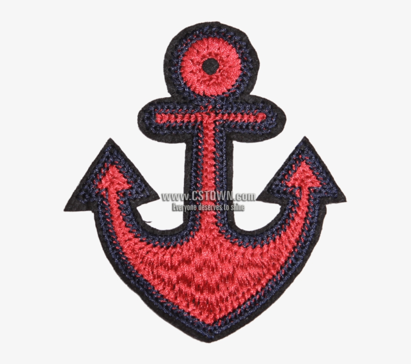 Red Boat Anchor Stock Embroidery Patch - Appliqué, transparent png download