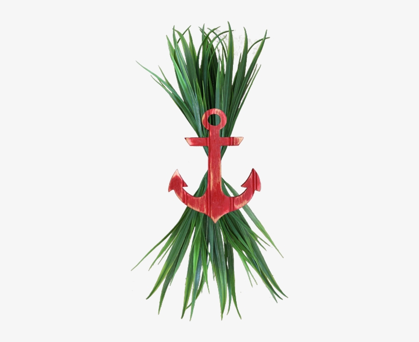 Large Red Anchor With Sea Grass - Sea, transparent png download