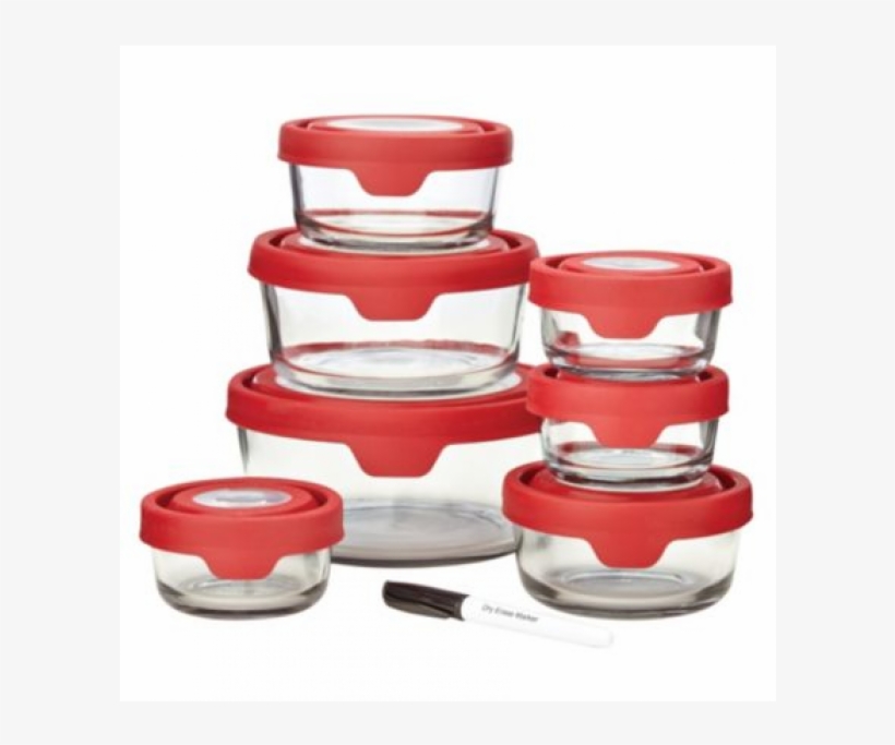 Click To Zoom - Anchor Hocking 15pc Premium Trueseal Red Storage Set, transparent png download