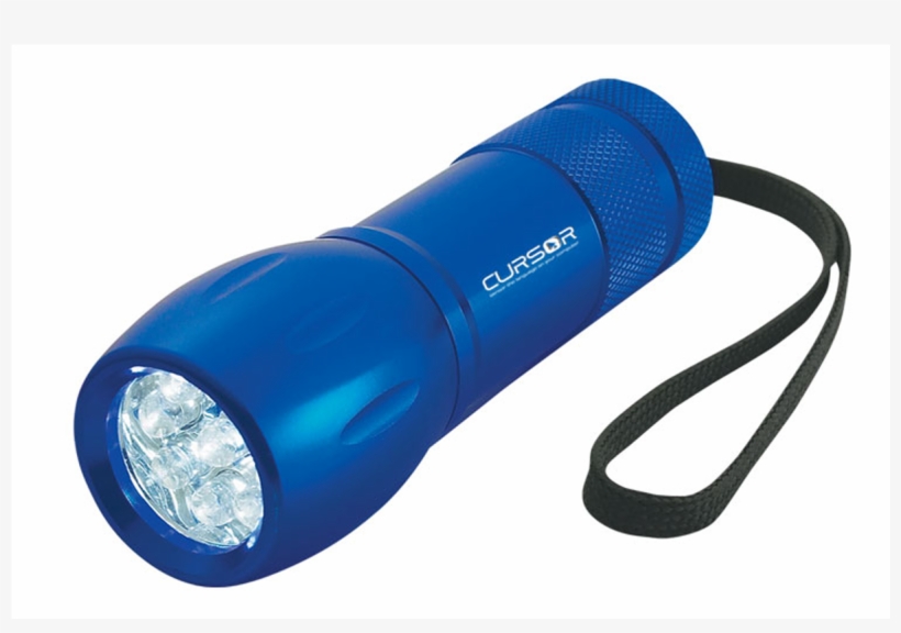 Picture Of Aluminum Led Flashlight With Strap - Blue Flashlight, transparent png download