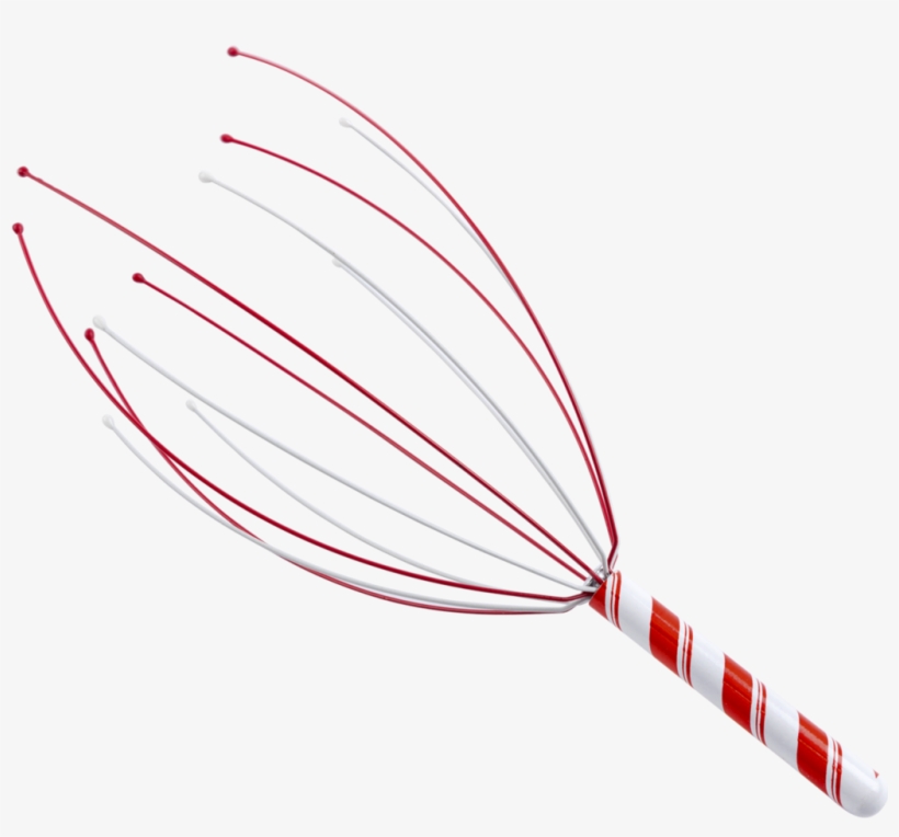 Striped Red And White Handle Holiday Head Massager - Carmine, transparent png download