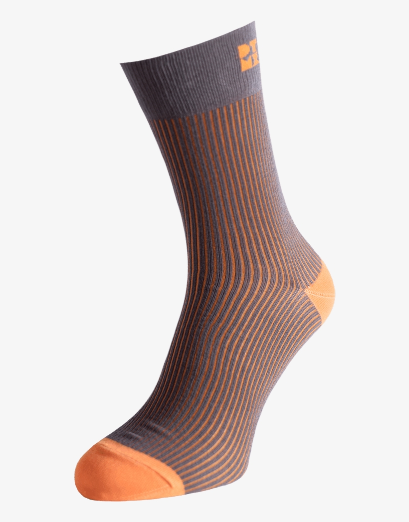 Funky Ribbed Striped Silver Socks - Sock, transparent png download
