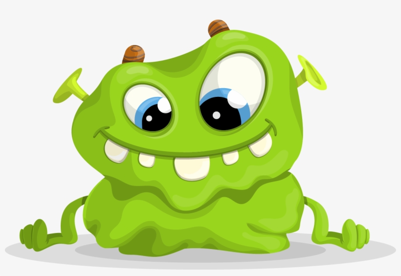 Green Monster Vector Character - Green Monster Cartoon Png, transparent png download