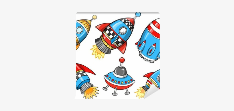 Cute Super Rocket Vector Illustration Set Wall Mural - Rocket Clip Art, transparent png download