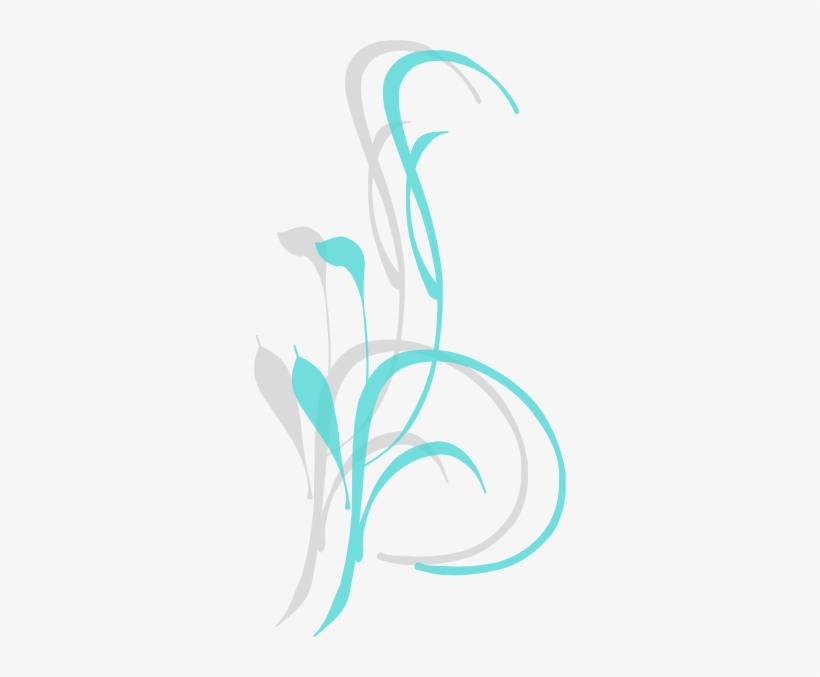 Coral And Mint Green Swirl Clip Art - Mint Green Swirls Png, transparent png download
