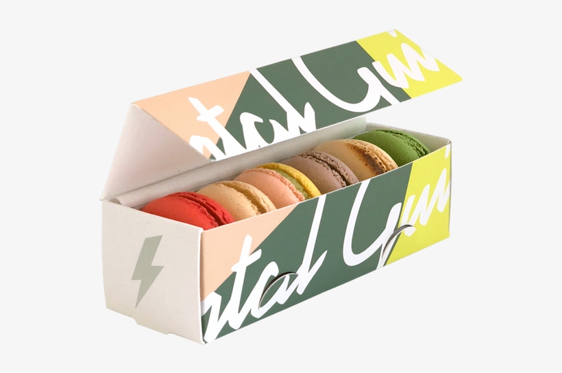6 Pcs Gift Box With 6 Macarons On Diagonal And Opened - Gift, transparent png download