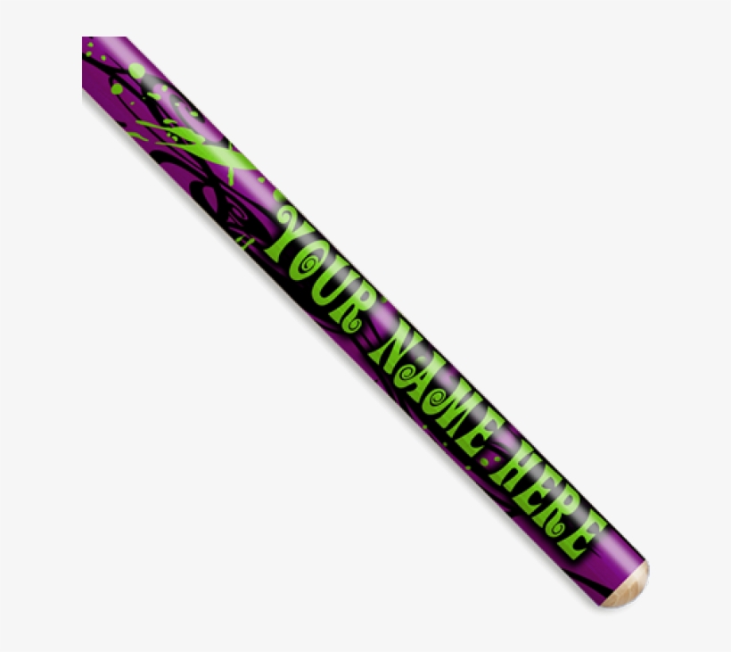 Neon Purple And Green Swirl Personalized Drumsticks - Ski, transparent png download